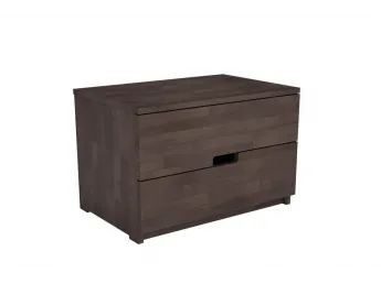 Тумбочка приліжкова Селена "плюс" темно-коричневого кольору, матеріал - бук зрощений (загальний вигляд)