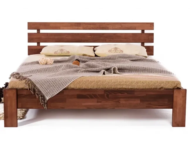 Ліжко Лучана коричневого кольору, матеріал - бук зрощений (вигляд зверху)