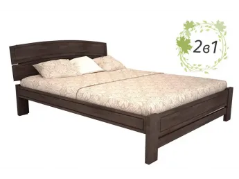 Ліжко Жасмін Плюс кольору венге, матеріал - зрощенний бук + Матрац Мокко (загальний вигляд)