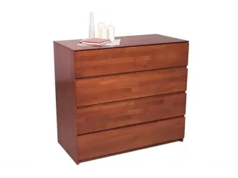 Комод Кетрін світло-коричневого кольору (горіх) покритий лаком, матеріал - бук зрощений (загальний вигляд)