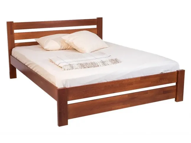 Ліжко Кароліна кольору горіх покриття лак, матеріал - бук зрощений (загальний вигляд)