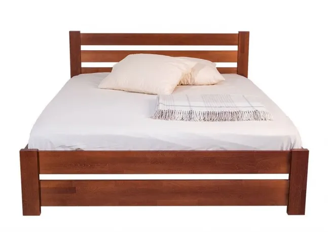 Ліжко Кароліна кольору горіх покриття лак, матеріал - бук зрощений (вигляд зпереду)