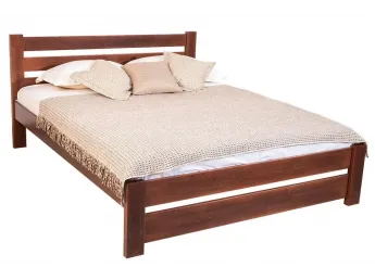 Ліжко Кароліна темно-коричневого кольору (венге) покриття лаком, матеріал - бук зрощений (загальний вигляд)
