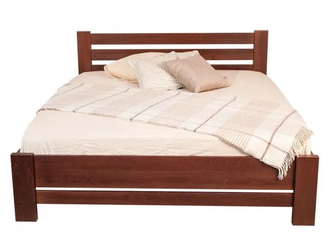 Ліжко Сільвана "плюс" темно-коричневого кольору (венге) покриття лак, матеріал - бук цільний (вигляд зпереду)
