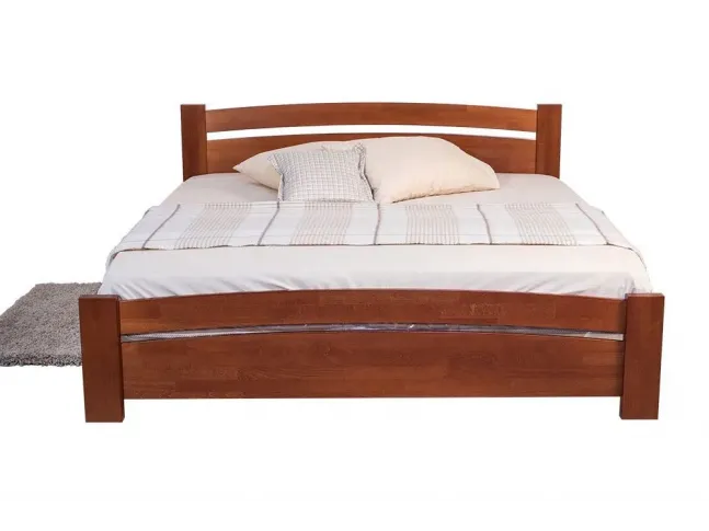 Ліжко Софія коричневого кольору покриття лак, матеріал - бук зрощений (вигляд спереду)