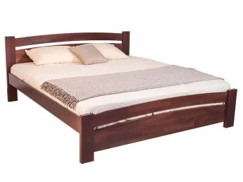 Ліжко Софія темно-коричневого кольору (венге) покриття лаком, матеріал - бук зрощений (загальний вигляд)