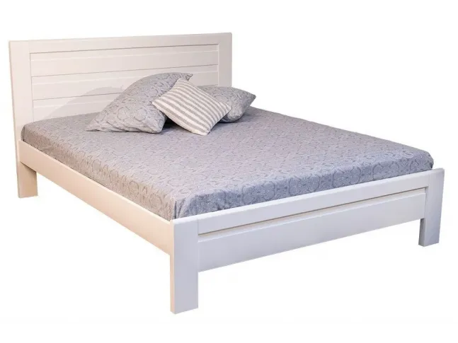 Ліжко Люкс білого кольору, матеріал - бук зрощений покриття лаком (загальний вигляд)