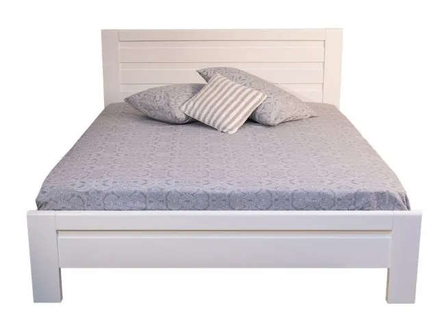 Ліжко Люкс білого кольору, матеріал - бук зрощений покриття лаком (вигляд зпереду)