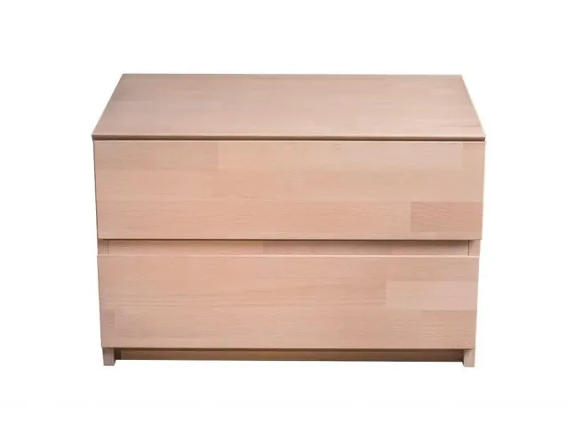 Тумбочка приліжкова Кетрін бежевого кольору, матеріал - зрощений бук (вигляд зпереду)