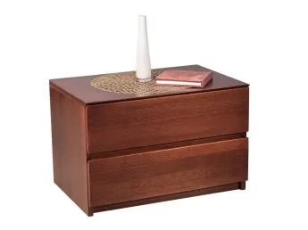 Тумбочка приліжкова Кетрін світло-коричневого кольору (горіх) покриття лак, матеріал - цільний бук (загальний вигляд з декором)