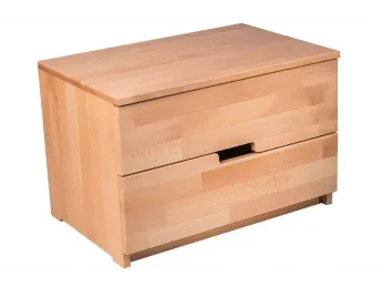 Тумбочка приліжкова Селена "плюс" натурального кольору покриття лак, матеріал фасаду - бук зрощений (загальний вигляд з декором) 2