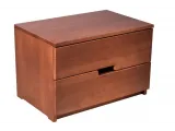 Тумбочка приліжкова Селена "плюс" коричневого кольору (горіх) покриття лак, матеріал бук цільний (загальний вигляд)