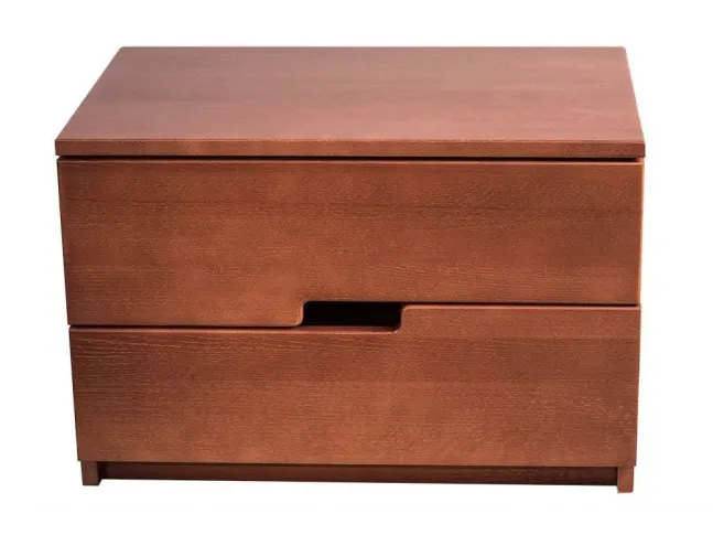 Тумбочка прикроватная Селена "плюс" коричневого цвета (орех) покрытие лак, материал бук цельный (вид спереди)