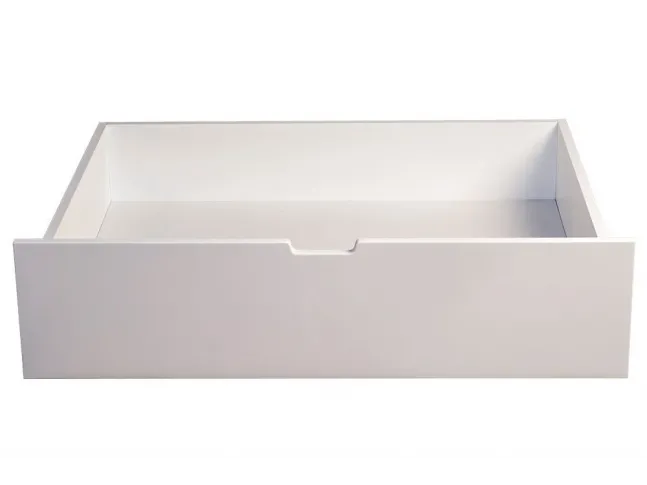 Шухляда під ліжко білого кольору покриття лак, матеріал - бук зрощений (вигляд спереду)