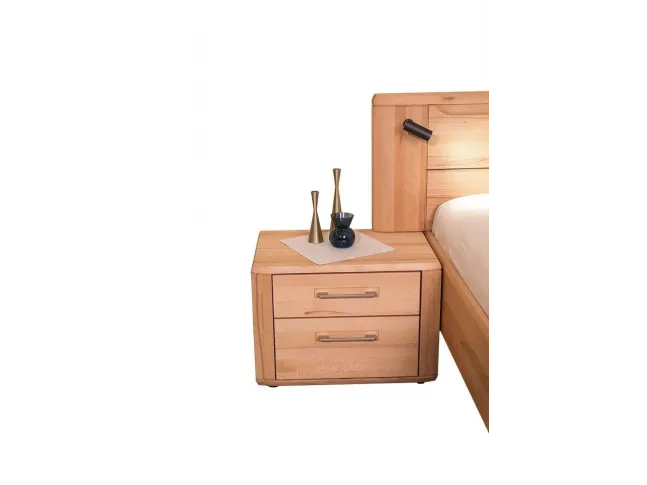 Тумбочка прикроватная Глория натурального цвета, материал сращенный/цельный бук (вид спереди)