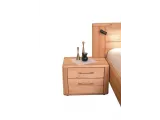 Тумбочка прикроватная Глория натурального цвета, материал сращенный/цельный бук (вид спереди)