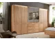 Шкаф Николь 6 дверный с ящиками натурального цвета, материал сращенный/цельный бук, двери с зеркалом (общий вид в интерьере)