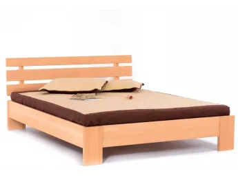 Ліжко Лучана натурального кольору, матеріал - бук цільний (загальний вигляд)