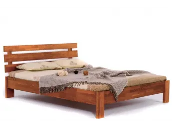 Ліжко Лучана світло-коричневого кольору, матеріал - бук зрощений (загальний вигляд)