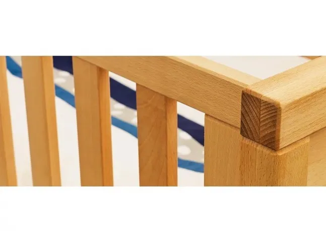 Детская кроватка-трансформер Alpaka натурального цвета, материал - бук сращенный (боковина)