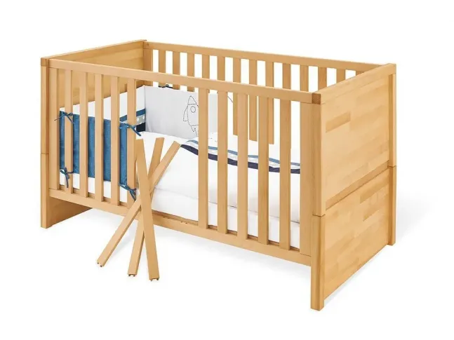 Купити Дитяче ліжечко трансформер Alpaka натурального кольору, матеріал - бук зрощений (для новонароджених і немовлят)