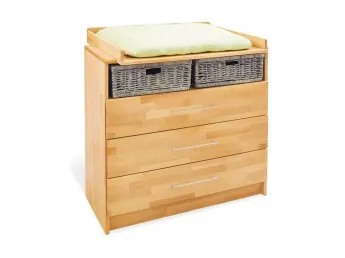 Купити Комод-пеленатор Whity 100 натурального кольору, зрощений бук, покриття олія з пеленатором 2