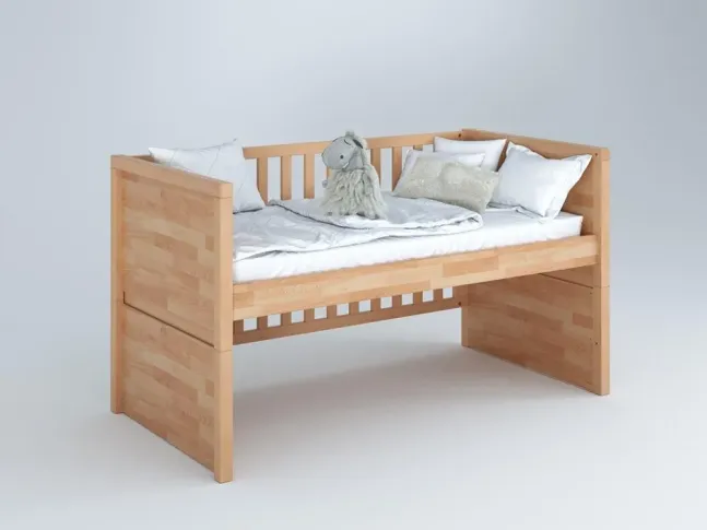 Купити Дитяче ліжечко трансформер Alpaka натурального кольору, матеріал - бук зрощений (від 3 до 6 років)