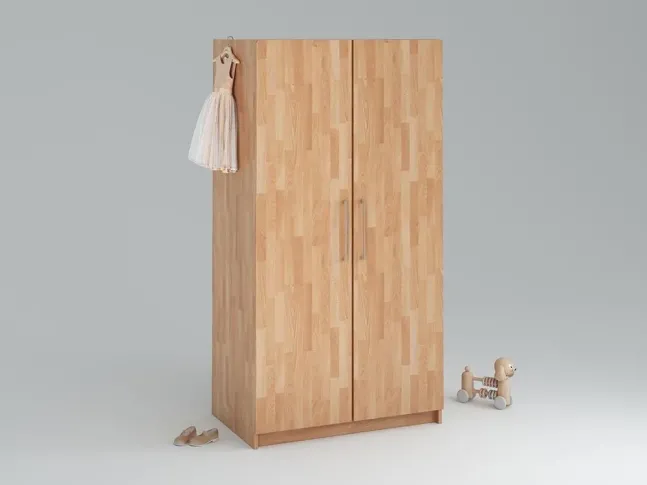 Купити Дитяча шафа Whity 2-дверна натурального кольору, зрощений бук, покриття олія