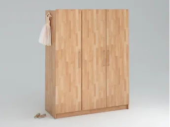 Купить Детский шкаф Whity 3-дверный натурального цвета, сращенный бук, покрытие масло