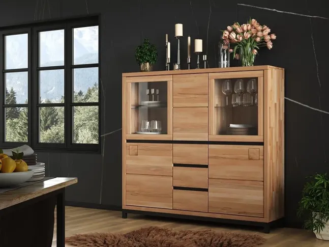 Буфет Франкфурт ІІ натурального кольору, матеріал - бук зрощений\цільний (в інтер'єрі) Буфет Франкфурт ІІ натурального кольору, матеріал - бук зрощений\цільний (в інтер'єрі)