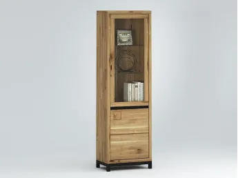 Вітрина Франкфурт І натурального кольору, матеріал - дуб зрощений\цільний (загальний вигляд)
