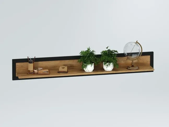 Полиця настінна Франкфурт 170 натурального кольору, матеріал - дуб зрощений\цільний (загальний вигляд)