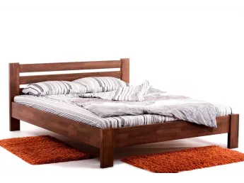Ліжко Сільвана коричневого кольору, матеріал - зрощений бук (загальний вигляд).