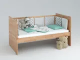 Дитяче ліжечко-трансформер Whity натурального кольору, матеріал - бук зрощений, покриття масло ( від 2 і 3 років з декором)
