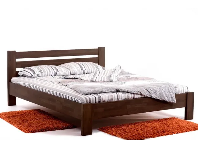 Ліжко Сільвана темно-коричневого кольору, матеріал - зрощений бук (загальний вигляд).