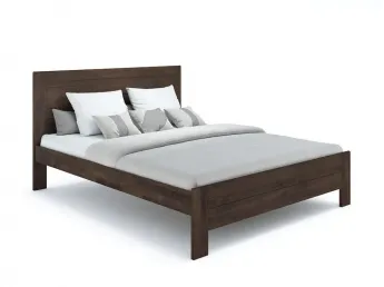 Ліжко Люкс Еко кольору венге, матеріал - бук зрощений/цільний (загальний вигляд)