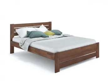 Кровать Каролина Еко цвета орех, материал - бук срощенный/цельный (общий вид)