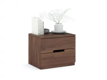 Тумбочка приліжкова Селена Еко кольору горіх, матеріал - зрощений/цільний бук (загальний вигляд)