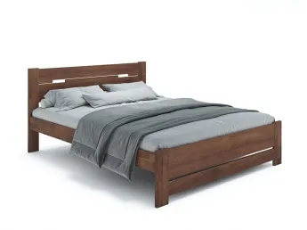 Ліжко Селена Еко кольору горіх, матеріал - бук зрощений/цільний (загальний вигляд)