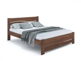 Ліжко Венеція Еко кольору горіх, матеріал - бук зрощений/цільний (загальний вигляд)