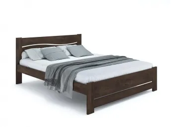 Ліжко Венеція Еко кольору венге, матеріал - бук зрощений/цільний (загальний вигляд)