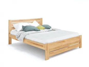 Ліжко Кароліна Еко натурального кольору, покриття лак, матеріал - бук зрощений/цільний (загальний вигляд)