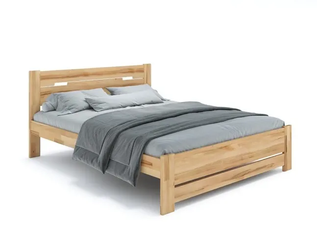 Купити Ліжко Селена Еко 90 х 200 см натурального кольору, матеріал - бук зрощений/цільний (загальний вигляд фон білий)