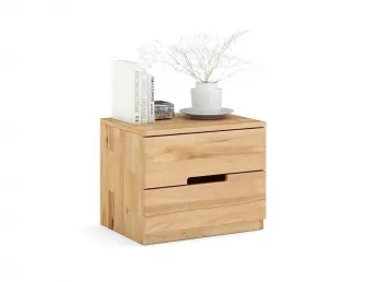 Тумбочка приліжкова Селена Еко натурального кольору, покриття лак, матеріал - зрощений/цільний бук (загальний вигляд)