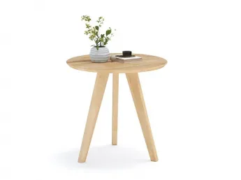 Столик приліжковий Данте натурального кольору, матеріал - зрощений бук (загальний вигляд фон білий)