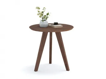Столик приліжковий Данте кольору горіх, матеріал - зрощений бук (загальний вигляд фон білий)