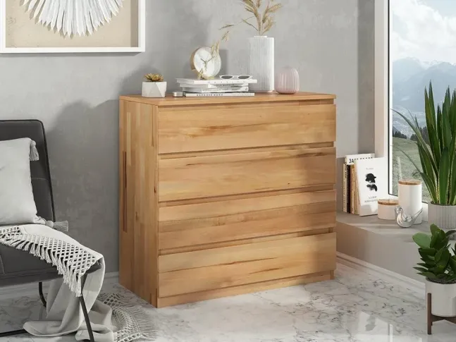 Комод Кэтрин Еко натурального цвета, материал - бук срощенный/цельный (в интерьере)