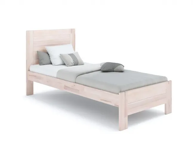 Кровать Люкс Еко 90 х 200 см цвета беж, материал - бук срощеный/цельный (общий вид)