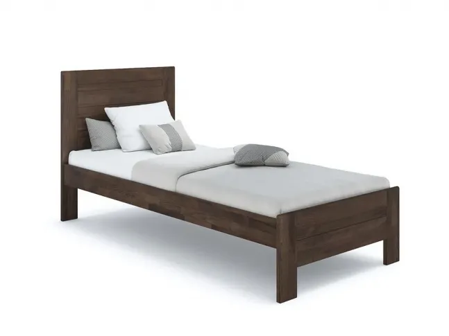 Ліжко Люкс Еко 90 х 200 см кольору венге, матеріал - бук зрощений/цільний (загальний вигляд)