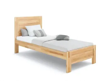 Ліжко Люкс Еко 90 х 200 см натурального кольору, покриття лак, матеріал - бук зрощений/цільний (загальний вигляд)